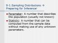 9-1:Sampling Distributions Preparing for Inference