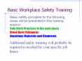 Basic Workplace Safety Training Basic safety principles fo