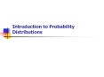 Introduction to Probability Distributions Random Variable 