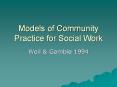 Models of Community Practice for Social Work Weil & Gambl