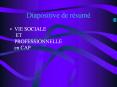 Diapositive de r sum  VIE SOCIALE ET PROFESSIONNELLE en CA