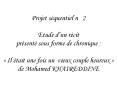 Projet s quentiel n  2 Etude d un r cit pr sent  sous form