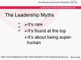 The Leadership Myths It s rare It s found at the top It 
