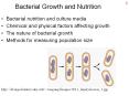Bacterial Growth and Nutrition Bacterial nutrition an