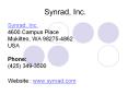 Synrad, Inc. Synrad, Inc. 4600 Campus Place Mukilteo, W