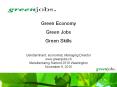 Green Economy Green Jobs Green Skills Ueli Bernhard