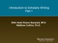 Introduction to Scholarly Writing Part 1 With Heidi River
