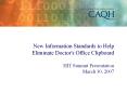 New Information Standards to Help Eliminate Doctor's Offic