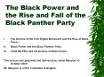 The Black Power and the Rise and Fall of the Black Panthe