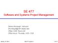 Software and Systems Project Management Dennis Mumaugh