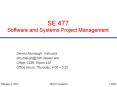 Software and Systems Project Management Dennis Mumaugh