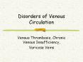 Disorders of Venous Circulation Venous Thrombosis, Chroni