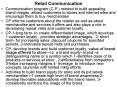 Retail Communication Communication program (C.P.) needed t