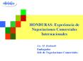 HONDURAS: Experiencia de Negociaciones Comerciale