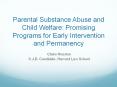 Parental Substance Abuse and Child Welfare: Promisin