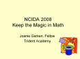 NCIDA 2008 Keep the Magic in Math Joanie Gerken, Fello
