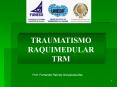 TRAUMATISMO RAQUIMEDULAR TRM Prof. Fernando Ramos Go