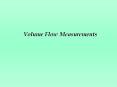 Volume Flow Measurements Obstruction Meters Orifice Meter
