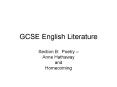 GCSE English Literature Section B: Poetry   Anne Hathawa