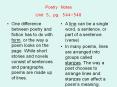 Poetry Notes Unit 5, pg. 544-548 One difference betwee