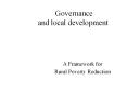 Governance and local development A Framework for Rura
