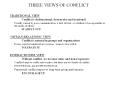 THREE VIEWS OF CONFLICT TRADITIONAL VIEW Conflict i