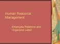 Human Resource Management Employee Relations and Organize