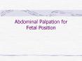 Abdominal Palpation for Fetal Position Purpose Determine th