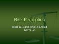 Risk Perception What It Is and What It Should Never B