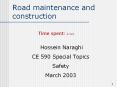 Road maintenance and construction Time spent: 6 hrs Hossei