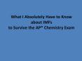 What I Absolutely Have to Know about IMFs to Survive the AP