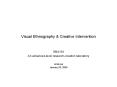 Visual Ethnography & Creative Intervention SM4134 A