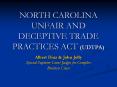 NORTH CAROLINA UNFAIR AND DECEPTIVE TRADE PRACTICES AC