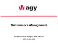 Maintenance Management The Replacement of Legacy MM