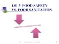 1.01 Y FOOD SAFETY VS. FOOD SANITATION * 1.01Y Foo