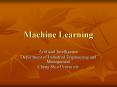 Machine Learning Artificial Intelligence Department o