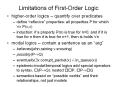 Limitations of First-Order Logic higher-order logics 