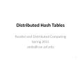 Distributed Hash Tables Parallel and Distributed Computin