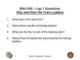Why and How We Train Leaders What does KSA stand for? Nam