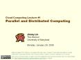 Cloud Computing Lecture #1 Parallel and Distribute