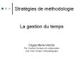 Strat gies de m thodologie La gestion du temps C ge