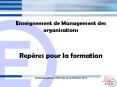 Enseignement de Management des organisations Rep res pour l