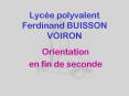 Lyc e polyvalent Ferdinand BUISSON VOIRON Orientation en fi