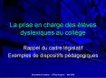 La prise en charge des  l ves dyslexiques au coll ge Rappe