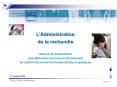 L Administration de la recherche S ance de pr sentation de