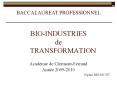 BIO-INDUSTRIES de TRANSFORMATION BACCALAUREAT PROFESSIONNE