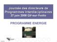Journ e des directeurs de Programmes Interdisciplinaires 2