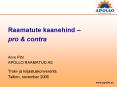 Raamatute kaanehind   pro & contra Arvo Pihl APOLLO RAAMATU