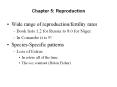 Chapter 5: Reproduction Wide range of reproduction/fertilit