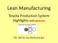 Lean Manufacturing Toyota Production System Highlights wit